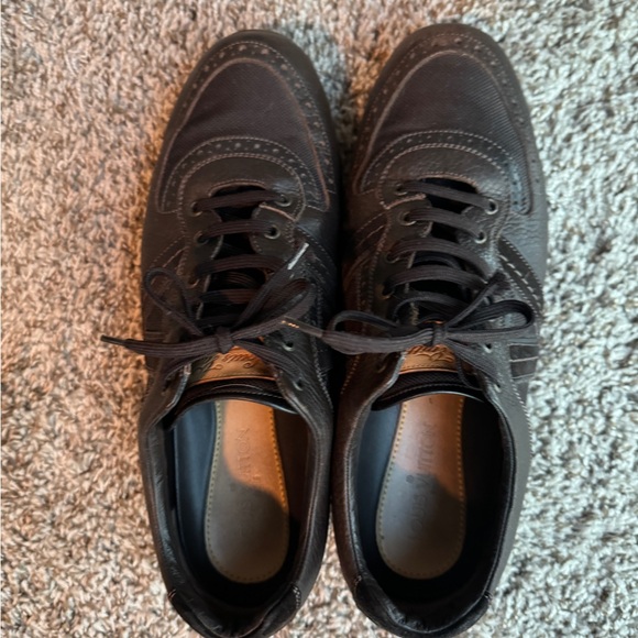 LOUIS VUITTON Trainee Sneakers Black Men Leather & Canvas 8 UK/10.5 US - Picture 2 of 9